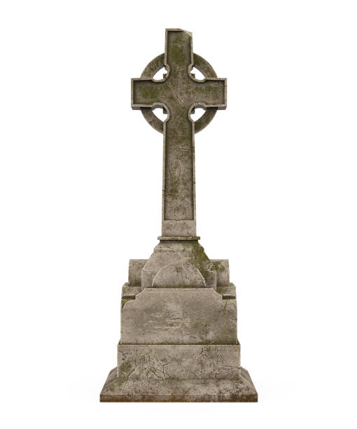 istock Cross Tombstone Isolated 1057469712