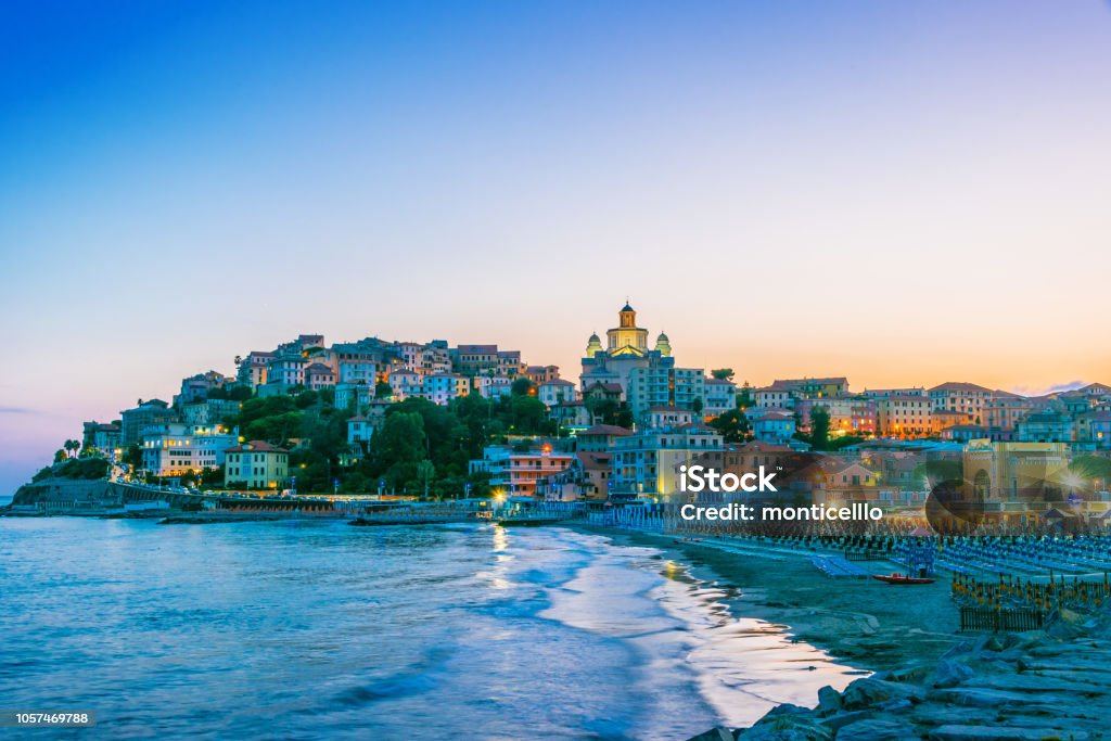 Porto Maurizio in the province of Imperia, Liguria, Italy View of Porto Maurizio on the Italian Riviera in the province of Imperia, Liguria, Italy Imperia - Italy Stock Photo