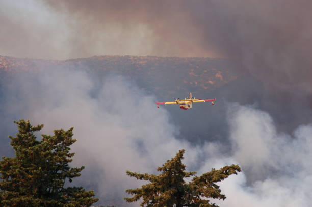 istock Fire-fighting aircraft in action 1057472284