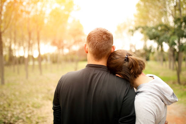 istock Lovely Young Couple At Forest 1057477496