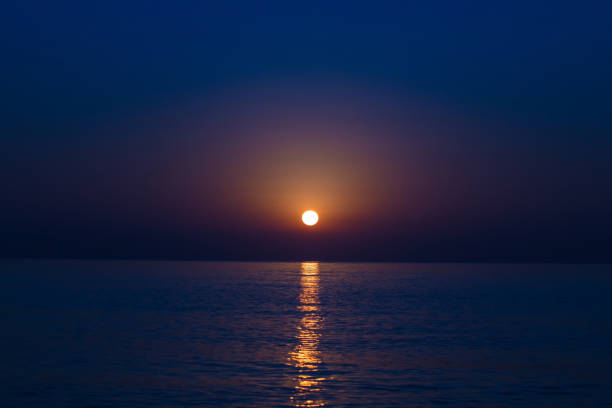 Beautiful seascape. Sunrise on the sea. Morning and evening surf