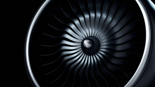 istock 3d Illustration of jet engine, close-up view jet engine blades 1057483192