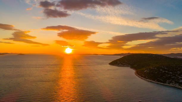 istock Sunset over sea on Croatia 1057491888