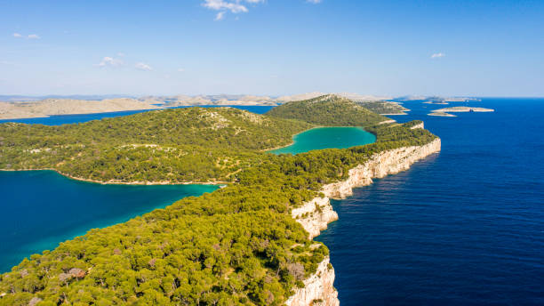 istock Seascape with islands, Croatia 1057491900