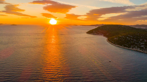 istock Sunset over sea on Croatia 1057492004