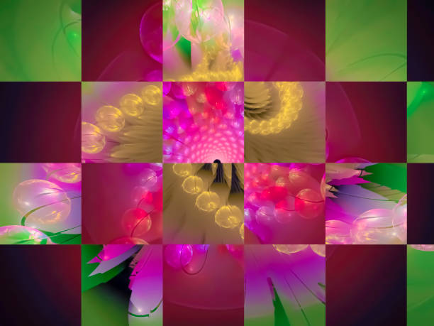 istock abstract digital fractal, beautiful design, mosaic 1057500088