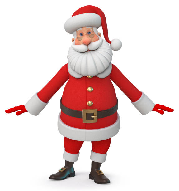 istock 3d illustration Cheerful  Santa Claus with gift 1057500808