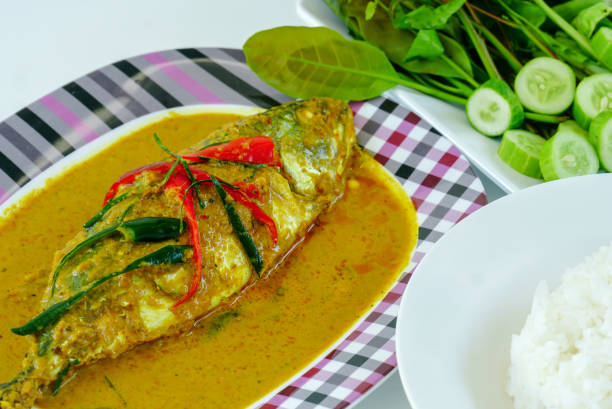 istock curry style Thai food , Chuchi mackerel on dish 1057519380