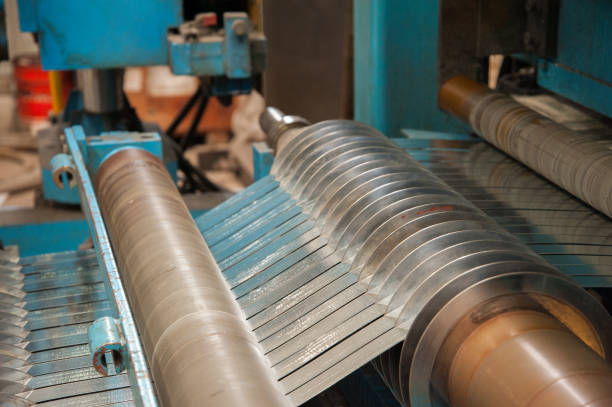 Image of Steel plate on production line.