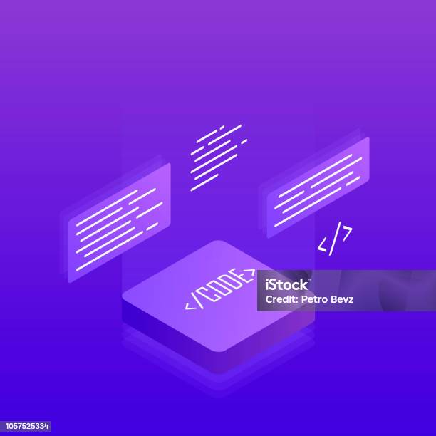 Software Development And Programming Big Data Processing 3d Isometric ...