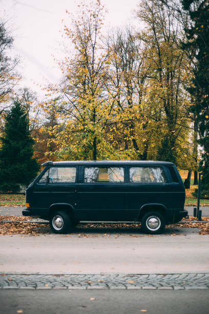 istock Autumn landscape with car 1057546740