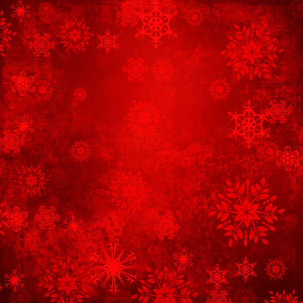 istock Red Christmas Snowflakes On Grunge Background 1057550442