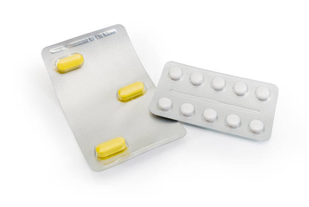 istock Blister packs with different pills on a white background 1057550574