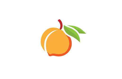 Peach Orange  Symbol Vector Design Illustration