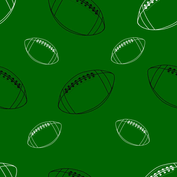ilustrações, clipart, desenhos animados e ícones de padrão sem emenda de bola de futebol americano - pattern cube repetition backgrounds