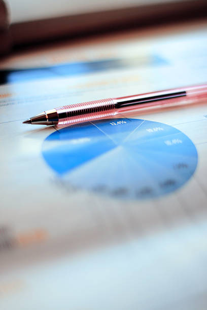 Ball-Point Pen Lying on a Financial Pie Chart