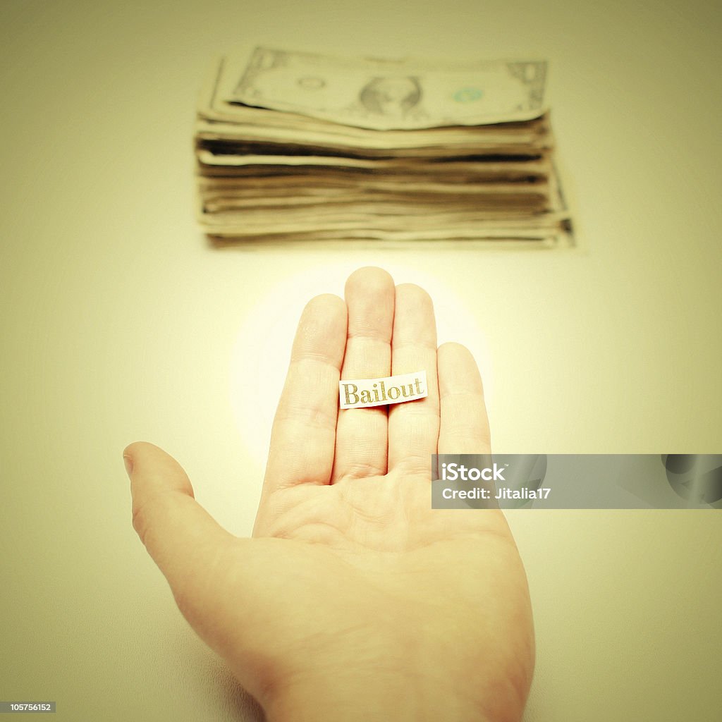 Tese mano chiedendo denaro: Banca foto di concetto Bailout - Foto stock royalty-free di Affari