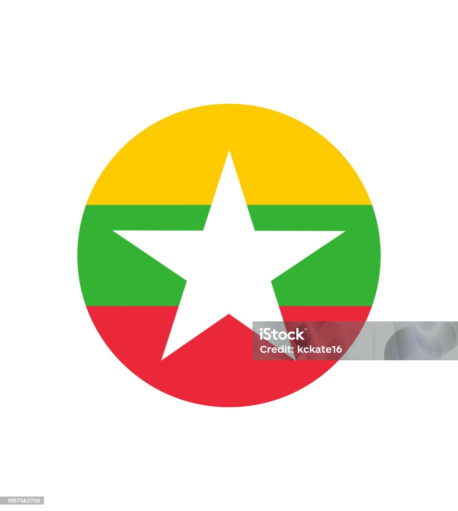 Myanmar or Burma flag. original and simple Union of Myanmar or Burma flag Myanmar or Burma flag. original and simple Union of Myanmar or Burma flag isolated vector in official colors and Proportion Correctly The Myanmar or Burma is a member of Asean Economic Community (AEC) Asia stock vector