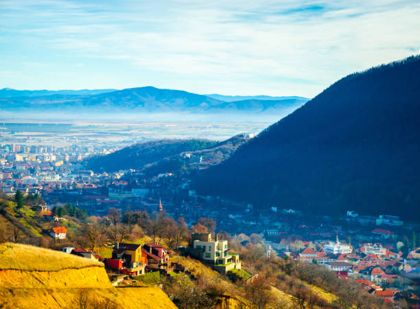 istock Aerial view on beautiful old town Brasov, Romania. 1057563144