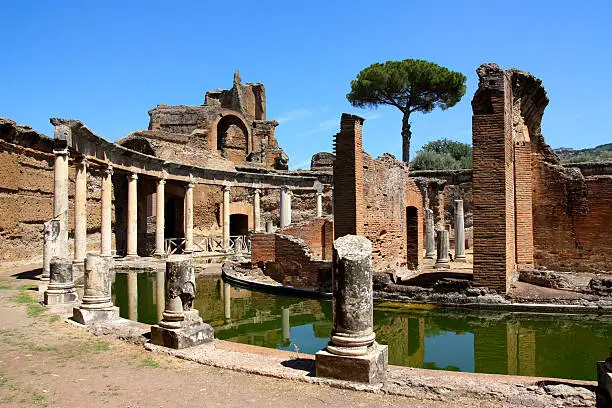 The Hadrian's Villa (Villa Adriana in Italian) is a large Roman archaeological complex at Tivoli, Italy.