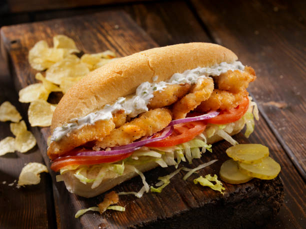istock Fried Calamari Po Boy Sub with Tzatziki Sauce 1057569522