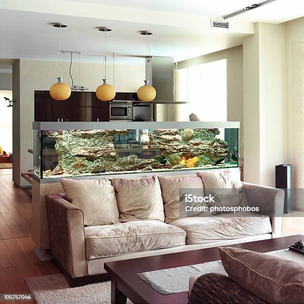Interior Of Living Room Stock Photo - Download Image Now - Fish Tank, Aquarium, Indoors