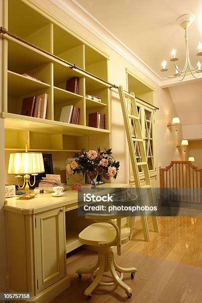 Workplace At Home Stock Photo - Download Image Now - Book, Bright, Cabinet