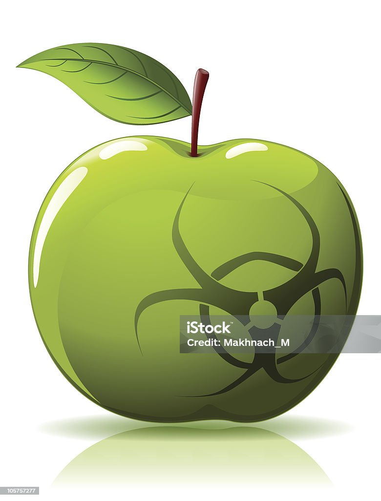 Pomme verte avec du sing de résidus biologiques - clipart vectoriel de Aliment libre de droits