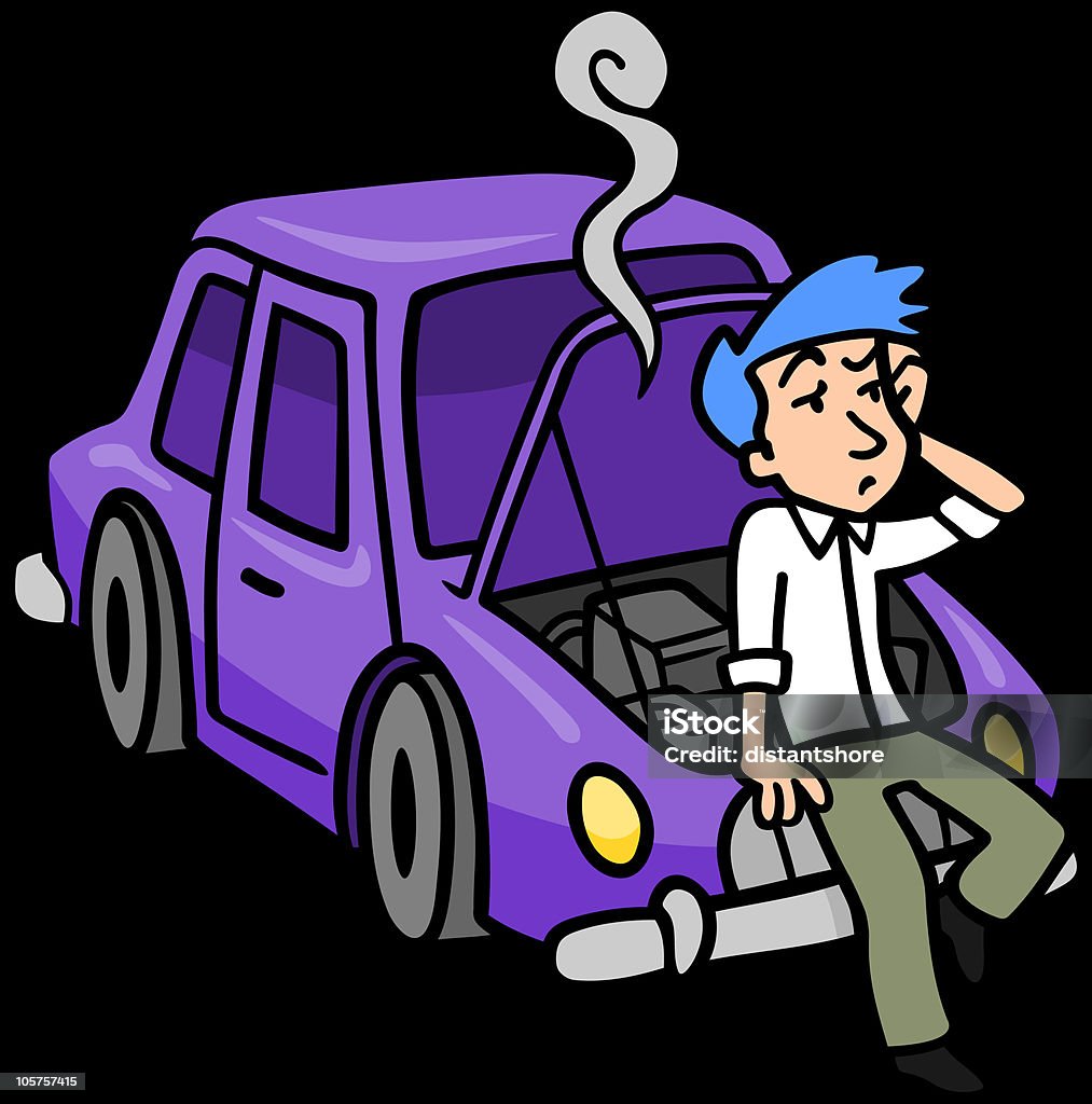 Car Problems Cartoon Car Trouble Stock Illustration - Download Image Now - Vehicle Breakdown ...