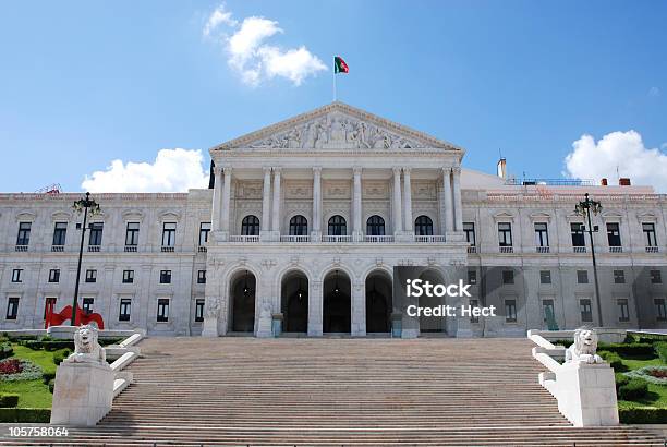 The Portuguese Parliament In Lisbon Stock Photo - Download Image Now - Parliament Building, Portuguese Culture, Architectural Column