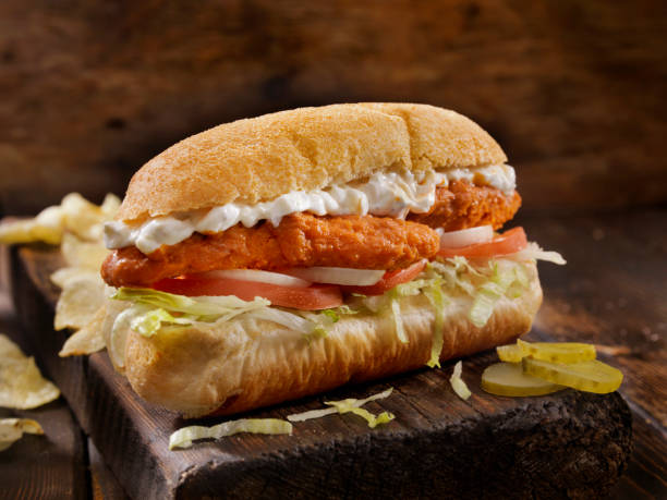 istock Buffalo Chicken Strip Sub with Blue Cheese Dressing 1057581904