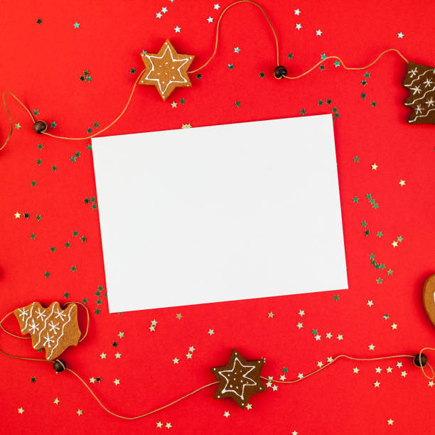 istock Christmas greeting postcard mockup with glitter 1057586420