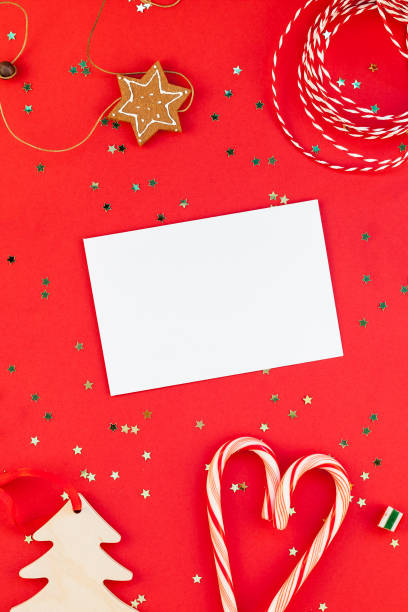 istock Christmas greeting postcard mockup with glitter 1057586740