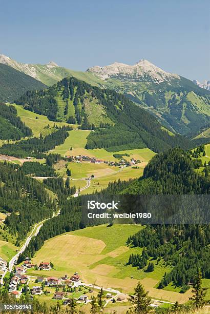 View Through The Quotberwangertalquot Stock Photo - Download Image Now - Zugspitze Mountain, Agricultural Field, Agriculture