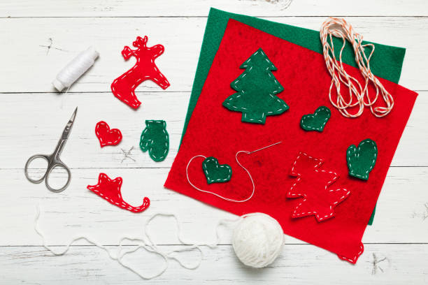 istock Making Christmas toys with their own hands 1057590616