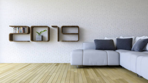 istock 3d rendering image of 2019 shelf in living room 1057590820