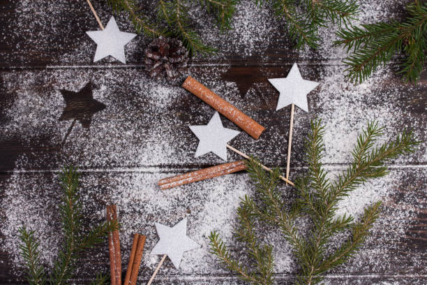 istock Creative winter christmas time baking food background 1057591126