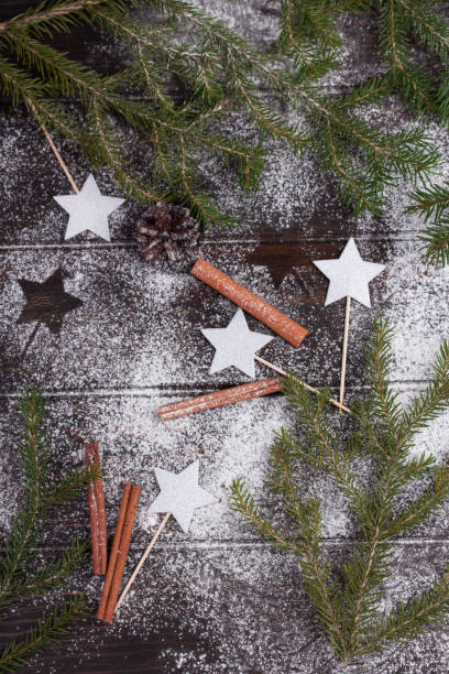 istock Creative winter christmas time baking food background 1057591144