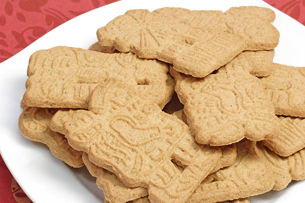 istock Spiced christmas cookies on a plate 105759119