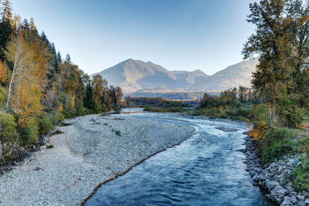 istock Chilliwack River in autumn at sunset 1057593594