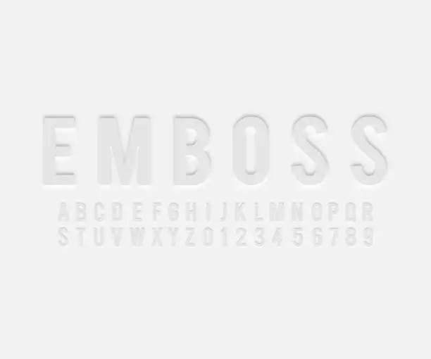 Vector illustration of font emboss effect vector