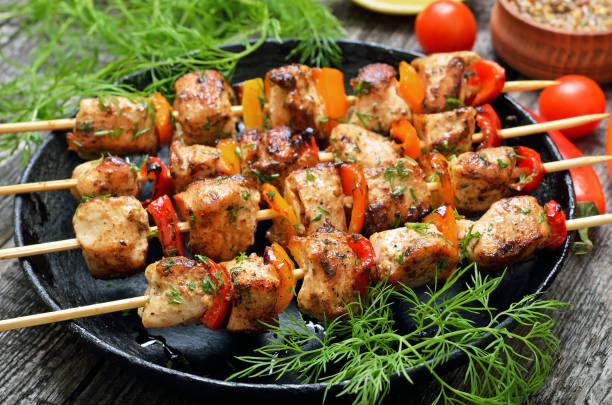 istock Chicken kebab with bell pepper 1057594296