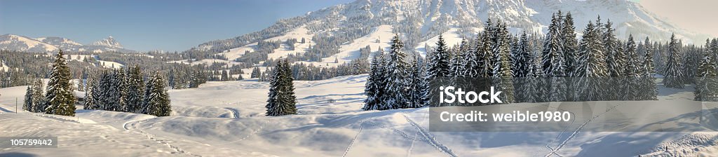 HDR Panorama Winter Landschaft - Lizenzfrei Anhöhe Stock-Foto