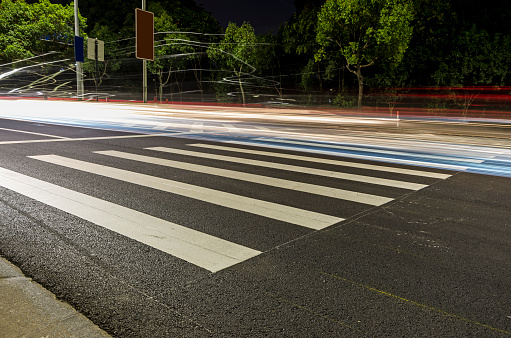 A zebra crossing on the streets of the city