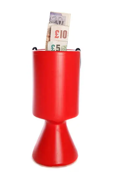 Charity collection with sterling money studio cutout