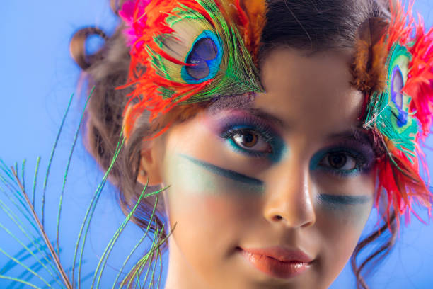 istock Fashion peacock girl 1057597626