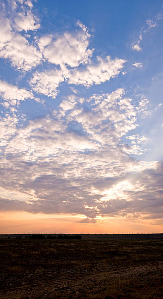 Zâmbia Vertical Panorama do pôr do sol - fotografia de stock