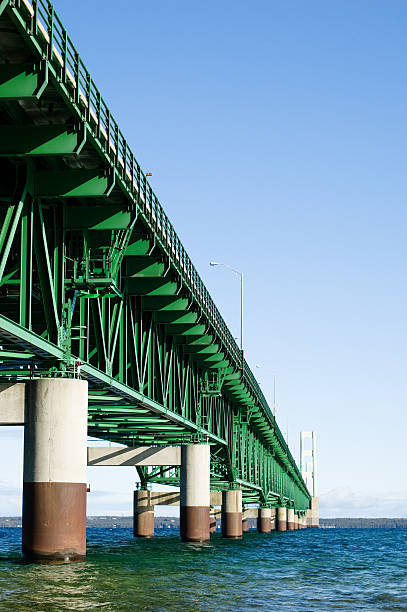 istock Mackinac Bridge from Mackinaw City Michigan 105760234