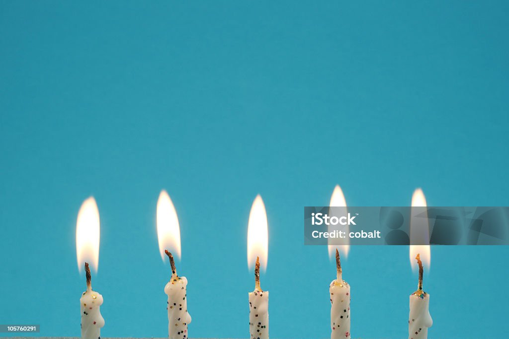 Blue Birthday series  Candle Stock Photo