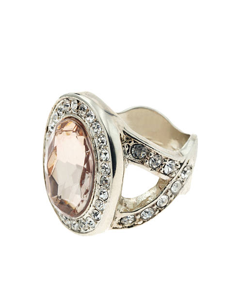 istock Stock Photo Silver Ring with large stone 105760318